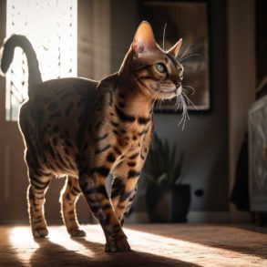 Bengal cat looking relaxed