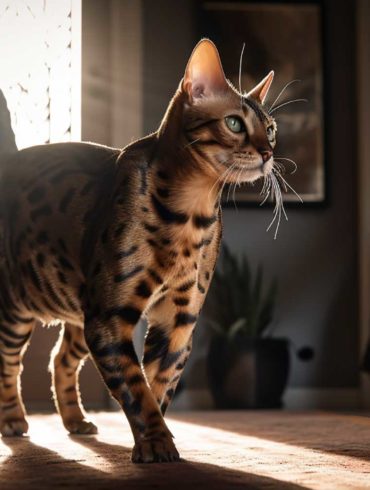 Bengal cat looking relaxed