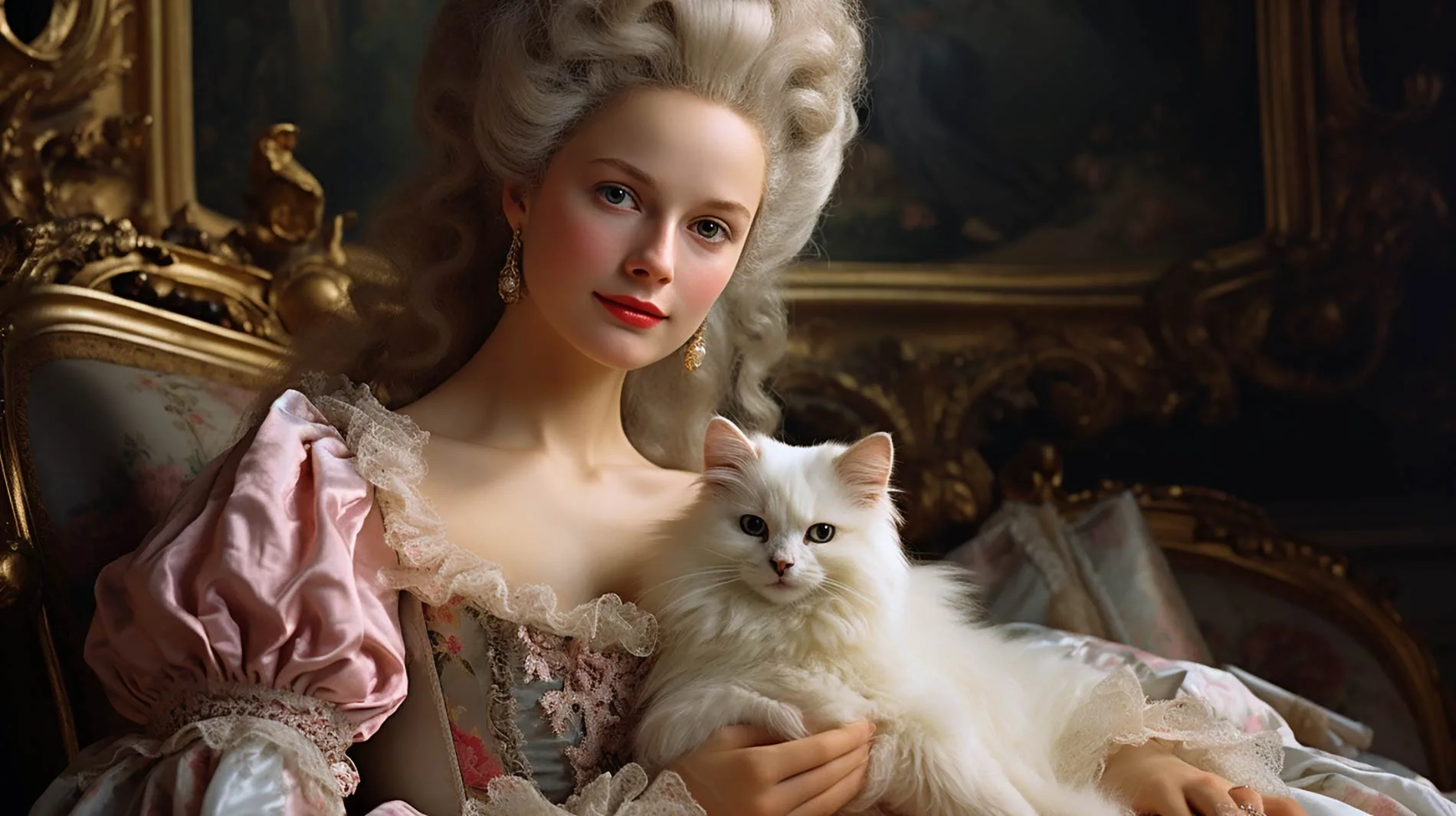Marie Antoinette hält türkische Angorakatze